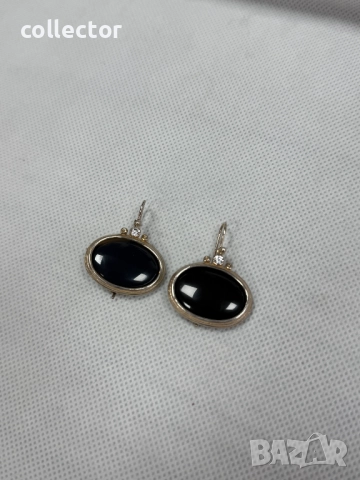 Сребърни обеци с черен оникс. №7766