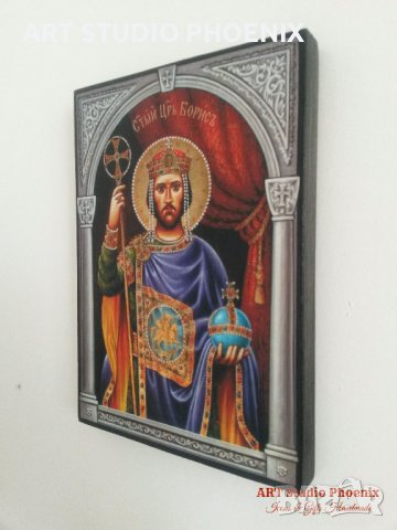 Икона на Свети Цар Борис, icona Sveti Car Boris, снимка 3 - Икони - 14062920