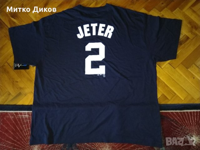 New York bassebal тениска 100% памук нова Majestic #2 Jetter размер ХХХЛ, снимка 8 - Други спортове - 31270633