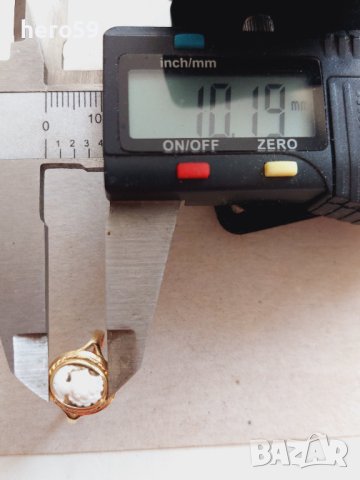 Златен 18к пръстен с камея , снимка 8 - Пръстени - 44478387