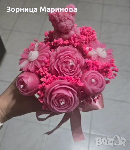 Ароматни букети от свещи, ръчна изработка , снимка 15 - Декорация за дома - 50673754