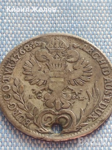 Сребърна монета 20 кройцера 1768г. Мария Терезия Виена Австрия 14942, снимка 13 - Нумизматика и бонистика - 42871693