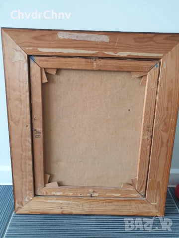 61х53см/абстрактна картина масло върху платно/градски пейзаж-зима-фонтан/дървена рамка, снимка 9 - Картини - 51019825