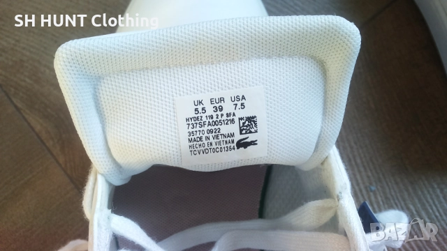 LACOSTE White Leather Shoes Размер EUR 39 / UK 5,5 обувки естествена кожа 327-14-S, снимка 18 - Маратонки - 52639312