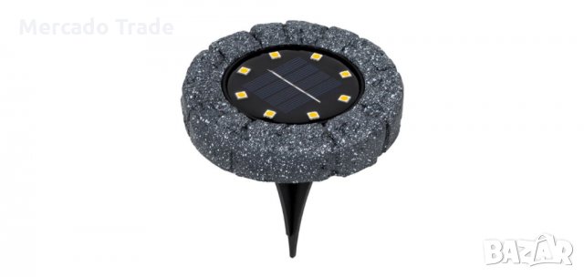 LED соларна лампа за дизайн на тревни площи, камък