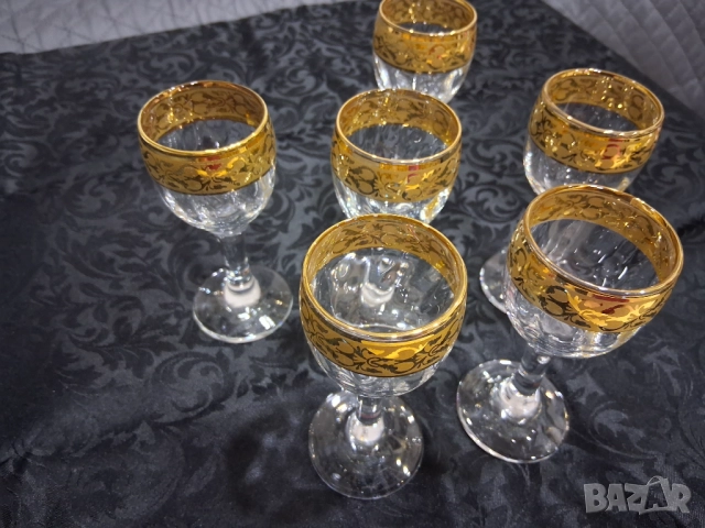 Сервиз с позлата( за аперитив/ракия), снимка 7 - Други ценни предмети - 51993277