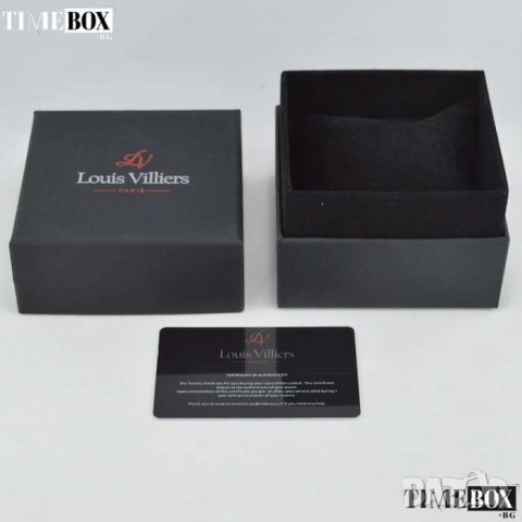 LOUIS VILLIERS Oversized LV1047 Black Leather. Нов мъжки часовник, снимка 5 - Мъжки - 30517266