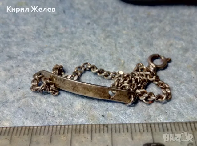 КРАСИВА РОМАНТИЧНА СРЕБЪРНА ГРИВНА със СЪРЧИЦЕ СРЕБРО ВИСОКА ПРОБА СТАРА МАЙСТОРСКА ИЗРАБОТКА 48897, снимка 2 - Гривни - 49001841