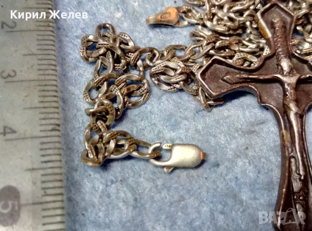 ГОЛЯМ СРЕБЪРЕН КРЪСТ ОКСИДИРАНО СРЕБРО ВИСОКА ПРОБА със СРЕБЪРНА ВЕРИЖКА СРЕБРО 925 АРТ КРЪСТ 40219, снимка 13 - Колиета, медальони, синджири - 49246402