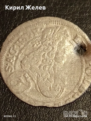 Сребърна монета 3 кройцера 1704г. Леополд първи Австрия за КОЛЕКЦИЯ 52939, снимка 4 - Нумизматика и бонистика - 53096769