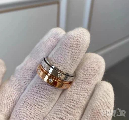 Spinner Fidget Ring 316L Неръждаема Стомана Антистресов Пръстен Въртящ Пръстен АнтиСтрес Инкрустиран, снимка 6 - Пръстени - 53994733