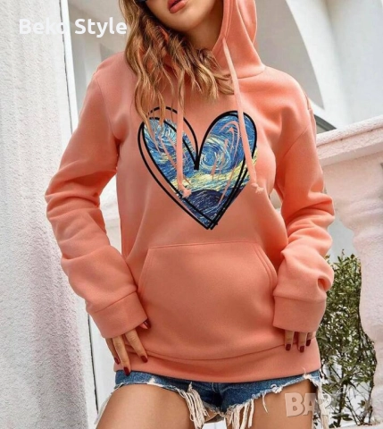 Ватирано худи със сърце, снимка 4 - Спортни екипи - 52216746