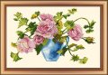 гоблен "РОЗИ ВЪВ ВАЗА"-D45 - размери 53*35 см,; 33 цвята;шев 1:4 , снимка 2