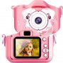 Дигитален детски фотоапарат STELS W305, 64GB SD карта, Игри, Розов/Син