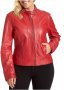 Дамско червено кожено яке - размер 36 естествена кожа, снимка 1 - Якета - 39953436