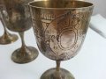 Посребрени чаши за вино месинг бронз, снимка 4