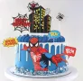 сет Спайдърмен табели паяжина сгради паяк картонени топери украса декор торта, снимка 1