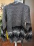 Пуловер в сиво, черно и бяло с паднало рамо. Размер: М, L., снимка 2