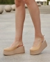 Сандали на платформа - бежова кожа - HLZ90 , снимка 2