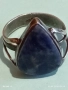 Сребърен пръстен с голям камък Натурален Лазурит в формата на сълза елегантен дизайн 52452, снимка 10