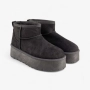 Дамски боти тип UGG на платформа в черно BD2908-1 black, снимка 2