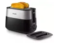 Тостер, Philips, Daily Collection HD2517/90, 830 W, черен/сребрист, снимка 1