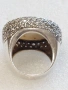 Солиден сребърен дамски пръстен с циркони и седеф-сребро 925.Ръчно изработен., снимка 3