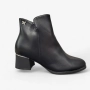 Дамски елегантни боти на ток в черно B4162-1 black, снимка 1