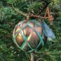 Стъклена коледна играчка - топка за елха 8 см, снимка 1 - Декорация за дома - 31188619