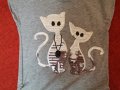 Блузка с котенца от сребристи пайети, снимка 1 - Детски Блузи и туники - 30496542