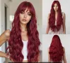 Дълга червена коса перука с бретон – Дължина : 76 см - Термоустойчива, снимка 2