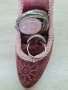 Сребърен комплект - пръстен и брошка с розов кварц, снимка 13