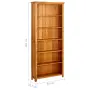 vidaXL Библиотека с 6 рафта, 80x22,5x180 см, дъбов масив, снимка 5