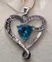 Сребърно колие с кристали , снимка 2