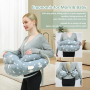 Възглавница за бременни и кърмене на бебе, памучна калъфка, презрамка, снимка 2