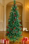 Коледна елха с червени плодчета и шишарки – ED-KLDE2025 Код P1443, снимка 1