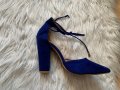 Нови турско сини обувки на ток, снимка 2