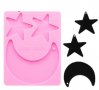 Грамадна Луна Звезда плосък силиконов молд форма декорация торта фондан шоколад и др., снимка 1