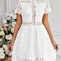 Бяла рокля дантела, Ефектна бяла рокля, Бяла рокля, снимка 3 - Рокли - 44444183
