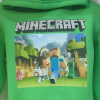 Нов детски суичър в зелен цвят с дигитален печат MINECRAFT, снимка 2 - Детски анцузи и суичери - 38484022