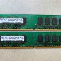 Рам памети за настолен компютър Samsung 2x1GB 2GB DDR2, снимка 1 - RAM памет - 30036302