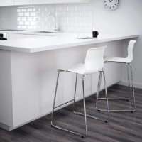 Стилен бар стол Ikea GLENN бял/хром НОВИ-Цена до изчепване, снимка 9 - Столове - 39640629