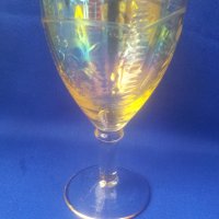 Стъклени чаши за концентрат или вино, богата ръчна инкрустация, столче, седефен ефект, снимка 8 - Чаши - 40783411
