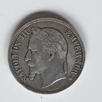 5 франка Наполеон III 1869 BB, снимка 2 - Нумизматика и бонистика - 44803144