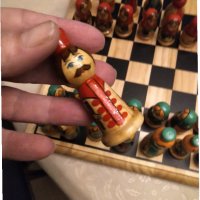 Рядък дървен шах матрьошки РЪЧНА ИЗРАБОТКА, снимка 8 - Шах и табла - 31641822