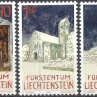 Чисти марки Коледа Църкви Религия 1992 от Лихтенщайн, снимка 1 - Филателия - 34416798