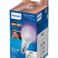 Смарт LED Kрушка Philips WIZ Димируема RGB Е27 100W 2200-6500К, снимка 3 - Крушки - 40181638