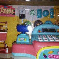 Касов апарат и количка за пазаруване, детска игра с батерии, снимка 4 - Образователни игри - 35073908