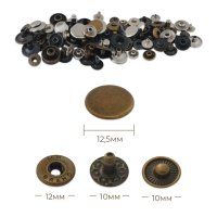 Тик-так копчета, 12,5мм - Пружинен тип - антик, никел, оксид - 10бр, снимка 2 - Други - 42493118