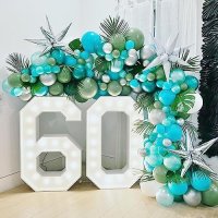 Нов Комплект за Декор с Балони Синьо-Зелени 100 броя Различни Размери Украса парти арка, снимка 5 - Други - 42698405